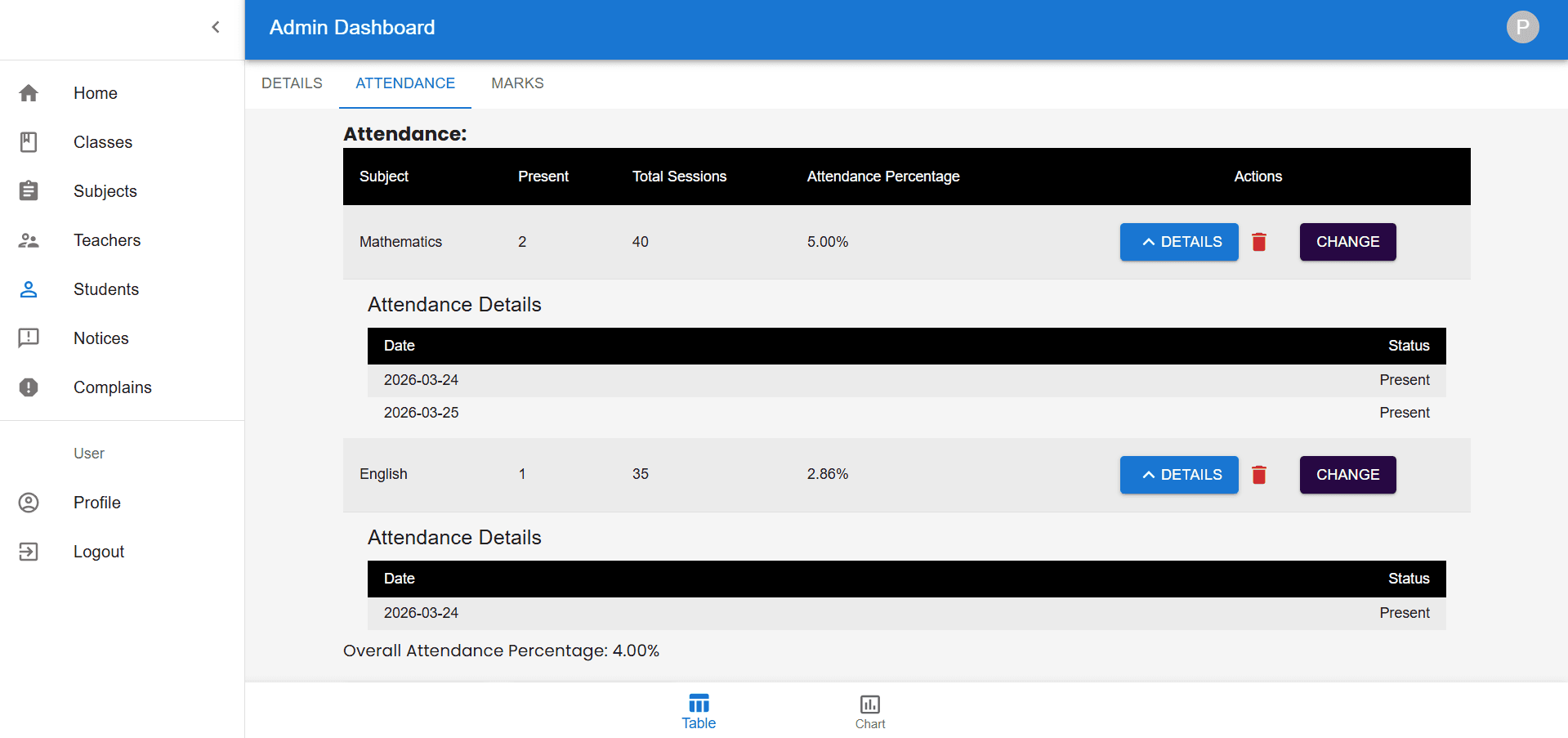 School Management System screenshot 3