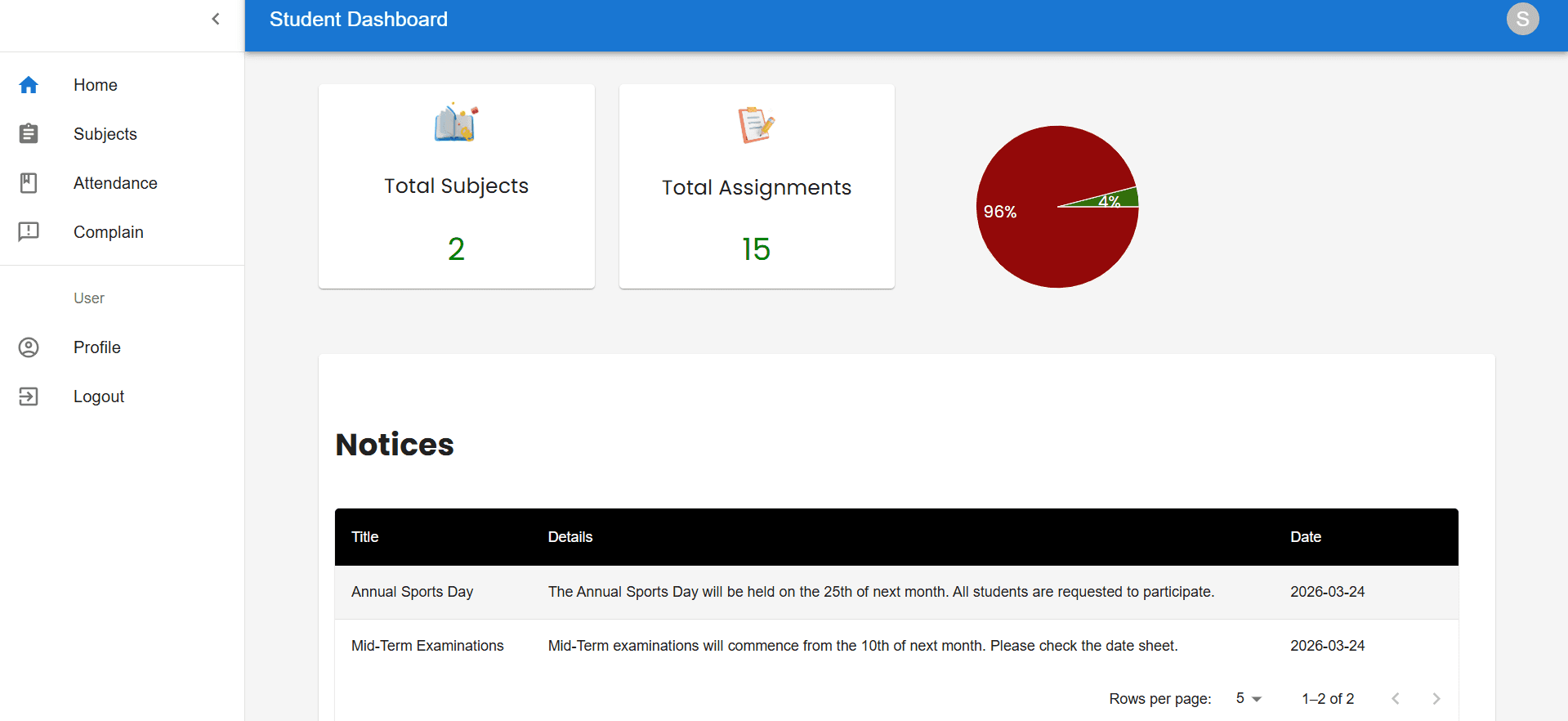 School Management System screenshot 4
