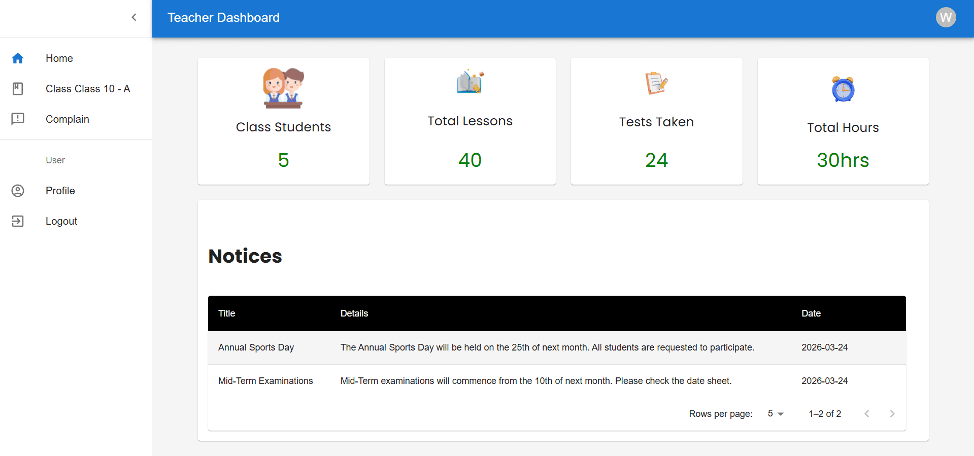 School Management System screenshot 6