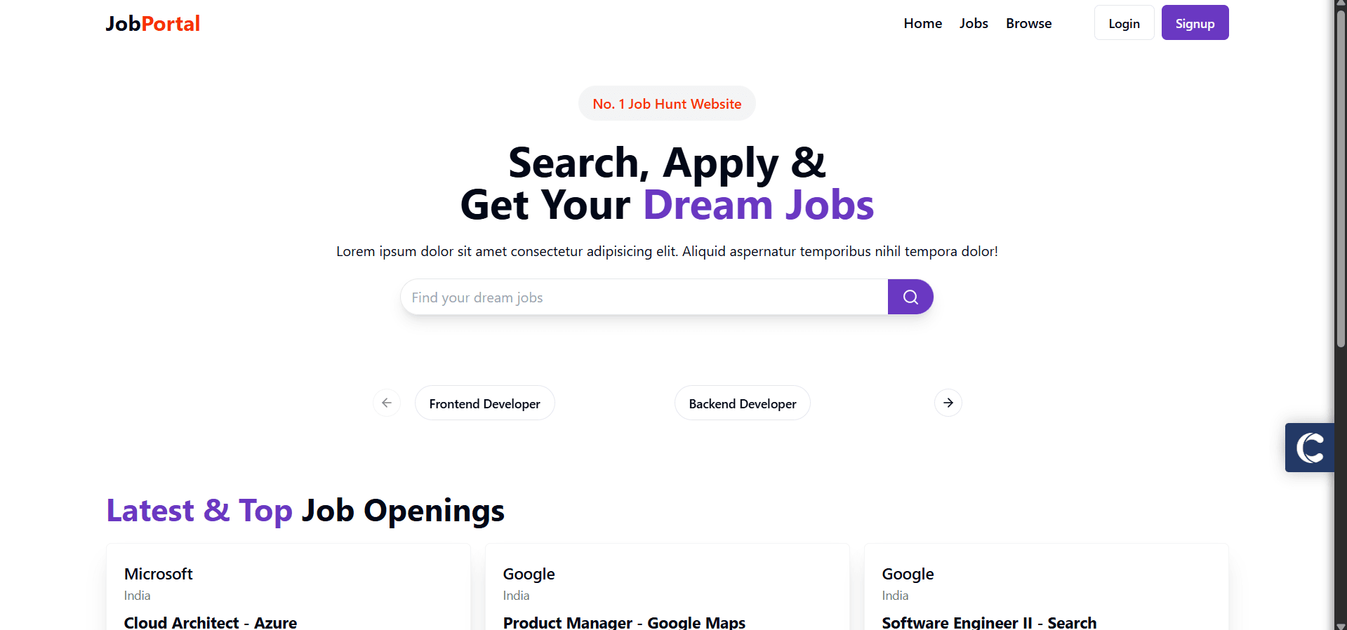 Job Portal screenshot 1