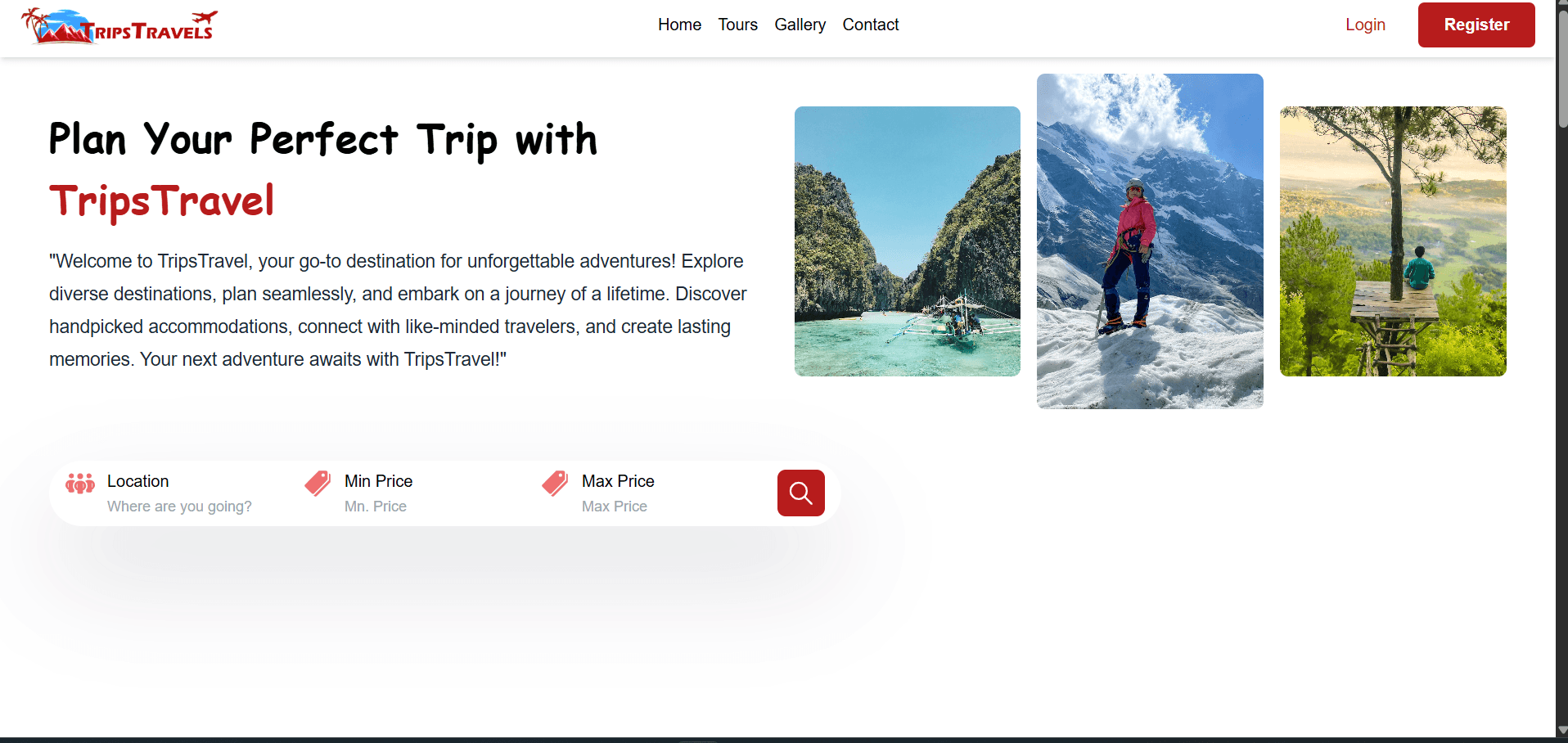 Trips Travel – Tourism Platform screenshot 1